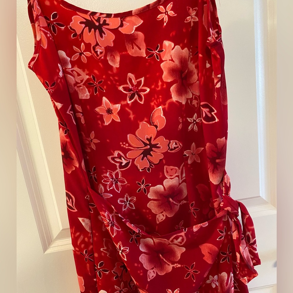 Summer Sleeveless Red and White Floral Maxi Dress  Size 5 Jonathan Martin USA - Picture 7 of 10